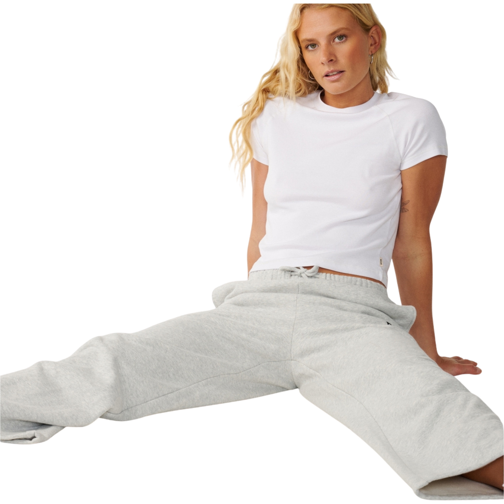 2026 Rip Curl Dame Surf Puff Wide Ben Trackpant 06OWPA - Grey Marle / Black